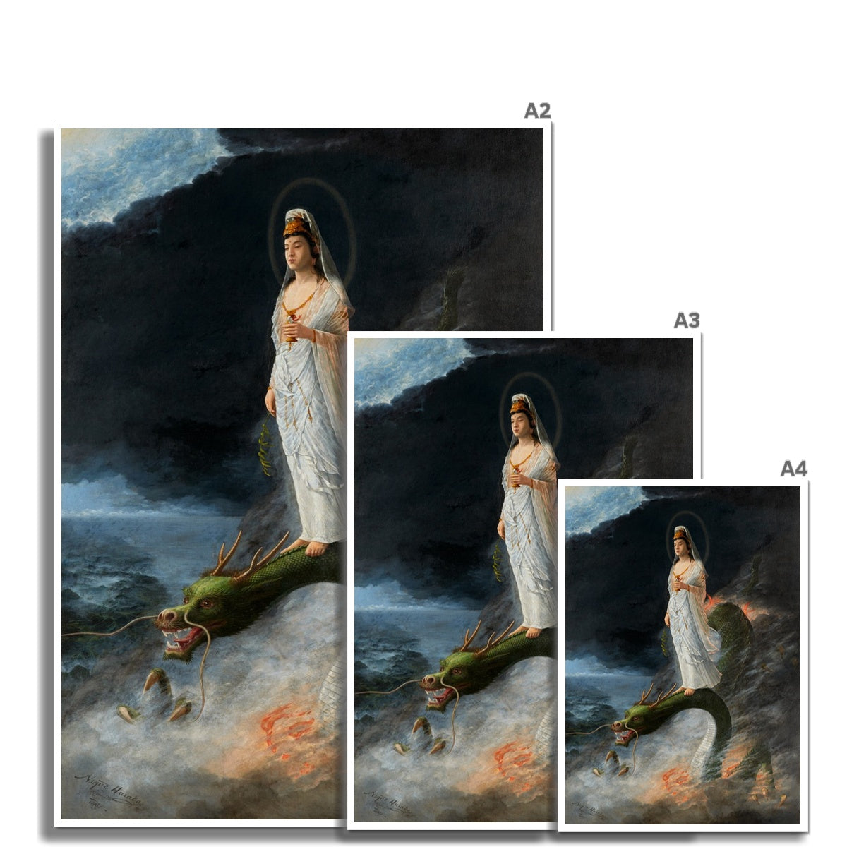 Guanyin Riding the Dragon by Harada Naojirō | Buy Fine Art Prints