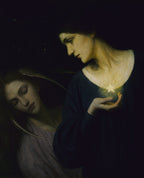 night and her daughter sleep – complete painting