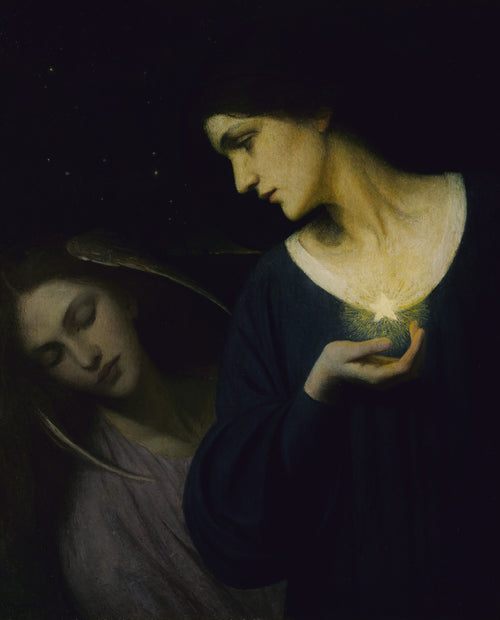 night and her daughter sleep – complete painting