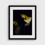 Night and Her Daughter Sleep – black mounted frame, head-on Prodigi view