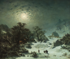 Winter Night | Adolf Kosárek | 1857