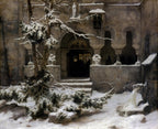 Monastery Courtyard in Snow | Carl Friedrich Lessing | 1829