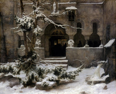 Monastery Courtyard in Snow | Carl Friedrich Lessing | 1829
