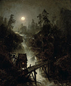 Mining Town by Moonlight | Hermann Ottomar Herzog | 1869
