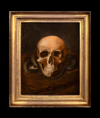 Vanitas Still Life of a Skull & Snake | Follower of Pieter Claesz | 17th Century