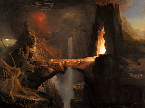 Expulsion - Moon And Firelight | Thomas Cole | 1828