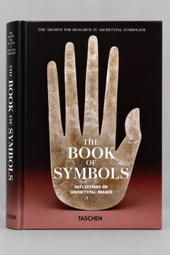 Front cover featuring an upright hand against a dark background — The Book of Symbols: Reflections on Archetypal Images.