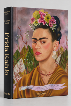 Front cover featuring a Frida Kahlo self-portrait with flowers in her hair — Frida Kahlo.