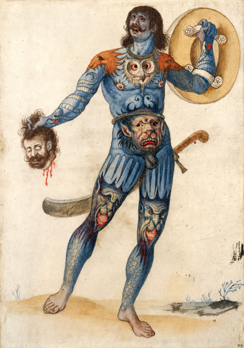 Pictish Warrior Holding a Human Head | John White | 1593