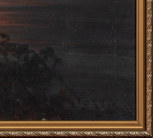 Mount Vesuvius Erupting At Night The Bay Of Naples | Italian School | 19th Century