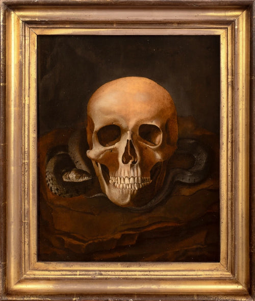Vanitas Still Life of a Skull & Snake | Follower of Pieter Claesz | 17th Century