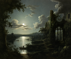Moonlit Scene of Gothic Church Ruins | Sebastian Pether | 19th Century