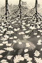 Three Worlds | M.C. Escher | 1955
