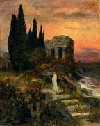 Temple at Sunset | Eduard Büchler | 19th Century