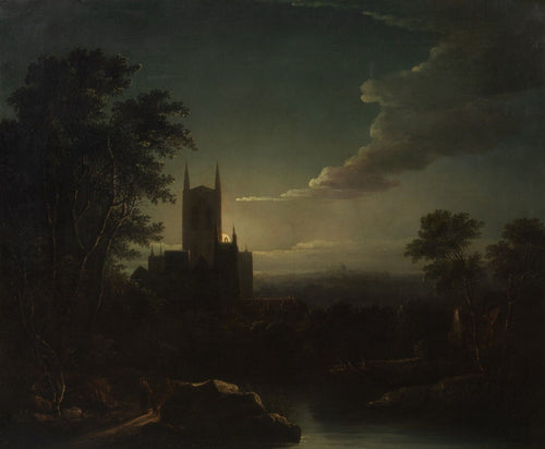 Moonlit Cathedral with River | Henry Pether | 19th Century