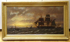 English Ships At Sunset | Richard Henry Nibbs | 19th Century