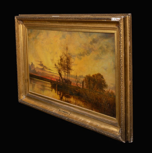 The Ferry Crossing at Sunset, Norfolk | Miller Marshall | 19th Century