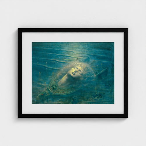 The Death of Orpheus – black mounted landscape frame, head-on Prodigi view
