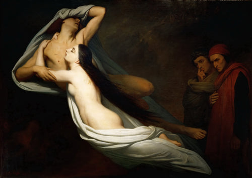 The Ghosts of Paolo and Francesca Appear to Dante and Virgil | Ary Scheffer | 1855