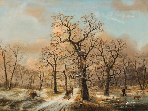 Winter Landscape Sleigh Ernst Ferdinand Oehme 