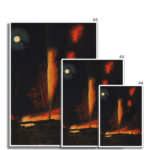 Burning Oil Well at Night | James Hamilton  | 1861