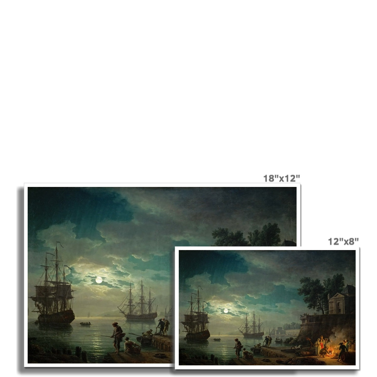 Seaport by Moonlight by Claude Joseph Vernet | Buy Fine Art Prints