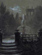 Park with a Fountain in the Moonlight | Carl Gustav Carus | 1851