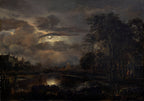 Moonlit Landscape with Bridge | Aert van der Neer | 1648