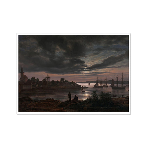 Larvik by Moonlight | Johan Christian Dahl  | 1839