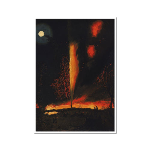 Burning Oil Well at Night | James Hamilton  | 1861