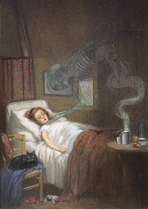 Ghostly Skeleton Strangling a Sick Child | Richard Tennant Cooper | 20th Century
