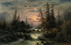 Mountain Stream in the Moonlight | Albert Rieger | 19th Century
