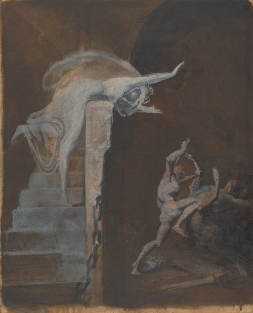 Ariadne Watching the Struggle of Theseus with the Minotaur | Henry Fuseli | 1820