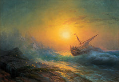 Stormy Sea in the Sunset | Ivan Ayvazovsky | 1896