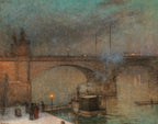 Prague, steamer on the Vltava before the Palacky Bridge |  Jakub Schikaneder | c.1915