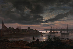 Larvik by Moonlight | Johan Christian Dahl  | 1839