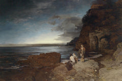 Dark Evening Night Shore Art Print Oswald Achenbach