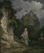 Moonlit Churchyard Art Print Philippe-Jacques de Loutherbourg