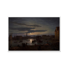 Copenhagen Harbor by Moonlight | Johan Christian Dahl  | 1846