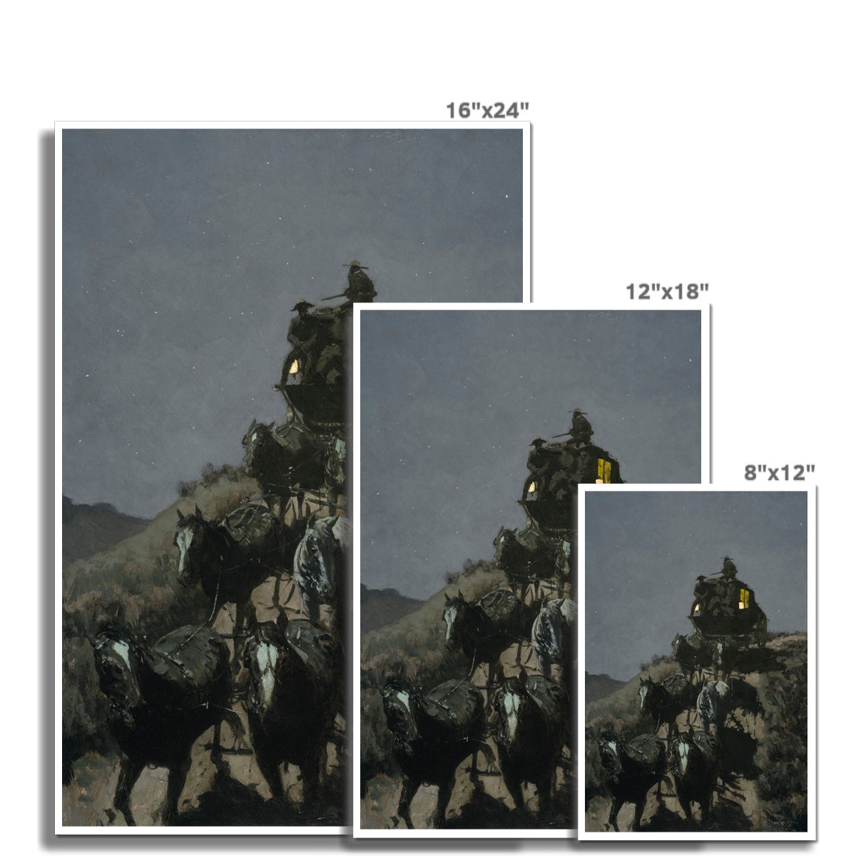 The Old Stage Coach of the Plains by Frederic Remington | Buy Fine