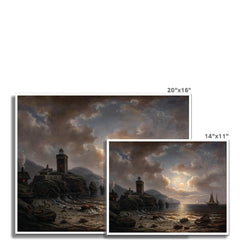 Coast at Night with Lighthouse | Albert de Marees | 1869