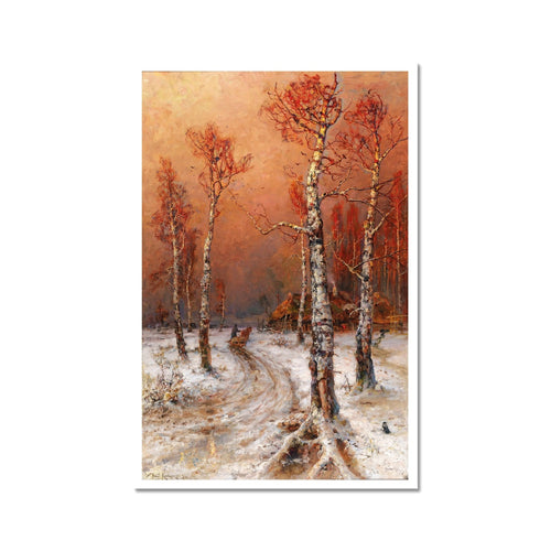 Winter Sunset Painting by Julius Von Klever